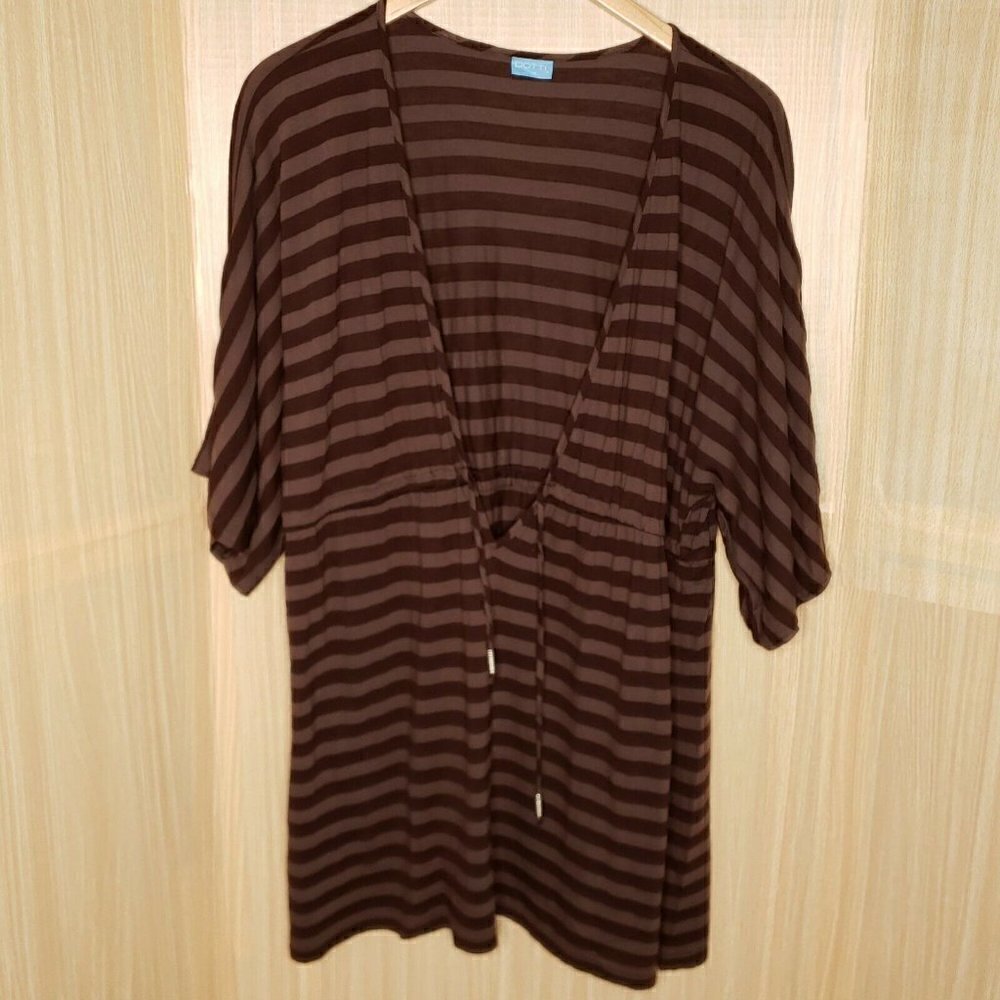 Dotti Womens Striped Swim Coverup XL